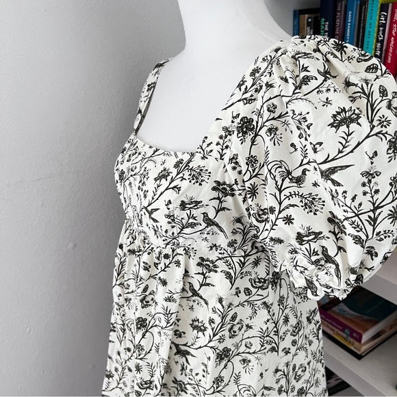 Laura Ashley x Urban Outfitters Penelope Toile Puff Sleeve Baby Doll Dress med - Picture 7 of 15